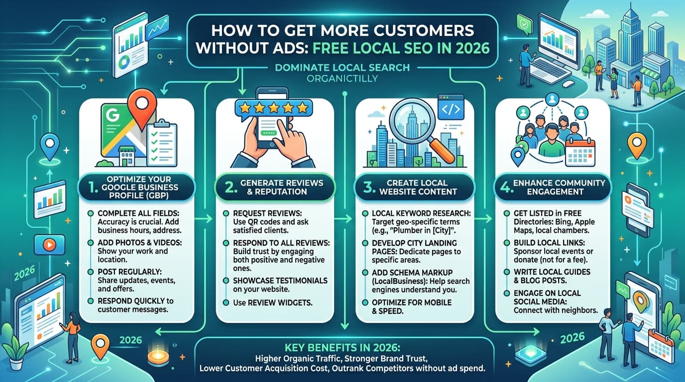 How to Get More Customers Without Ads Using Free Local SEO in 2026