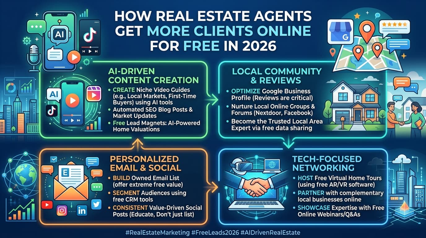 How Real Estate Agents Get More Clients Online for Free in 2026