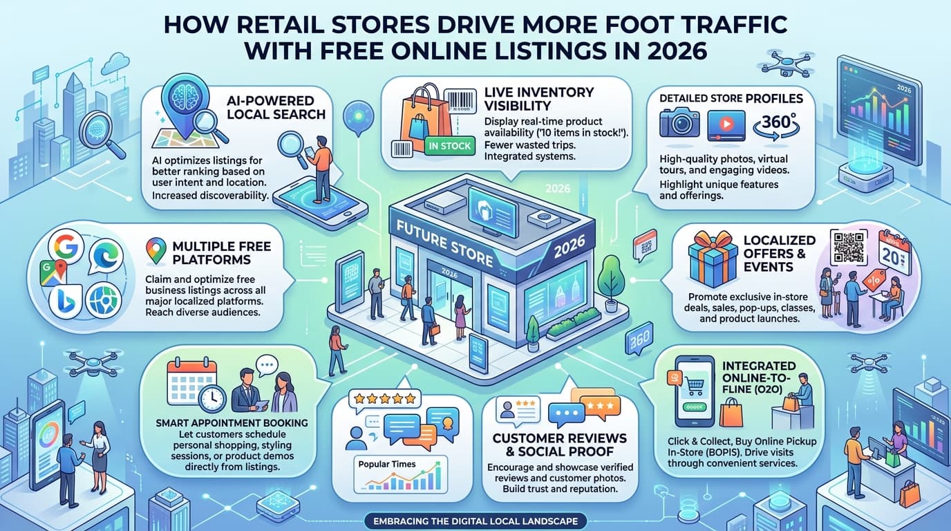 How Retail Stores Drive More Foot Traffic With Free Online Listings in 2026
