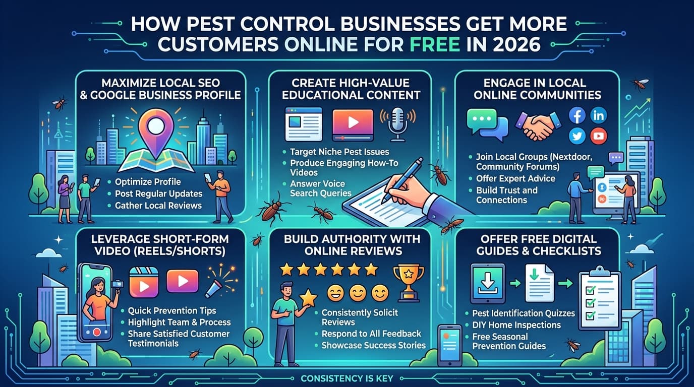 How Pest Control Businesses Get More Customers Online for Free in 2026