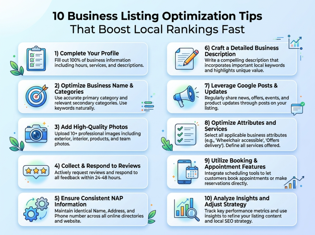 business listing optimization tips for local rankings
