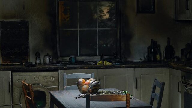 fire-damage-kitchen-wall-cabinet-dinning-table