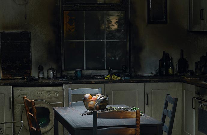 fire-damage-kitchen-wall-cabinet-dinning-table