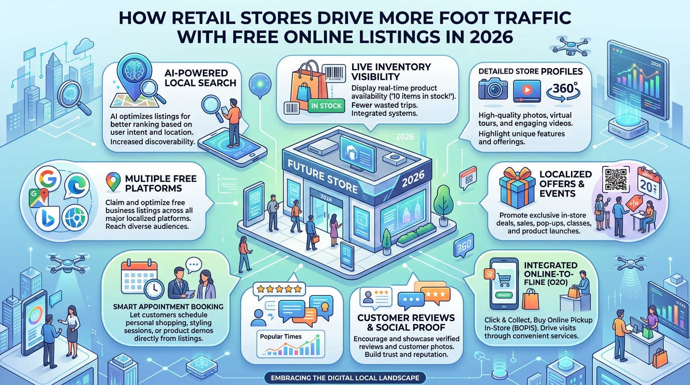 How Retail Stores Drive More Foot Traffic With Free Online Listings in 2026