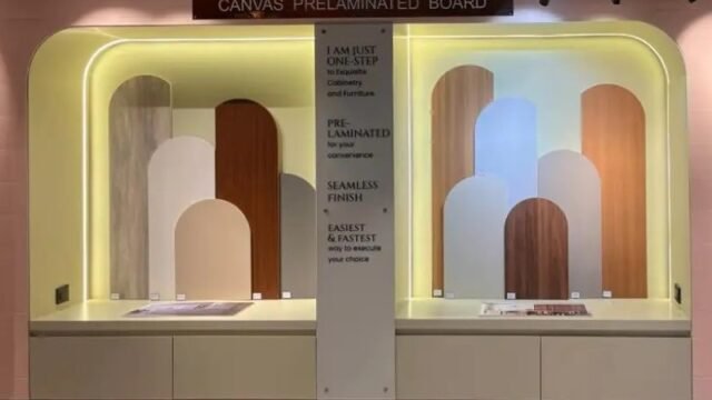 Canvas-Prelaminated-Boards-for-Furniture-and-Interiors-Displayed-in-a-Modern-Showroom-by-New-Age-Home
